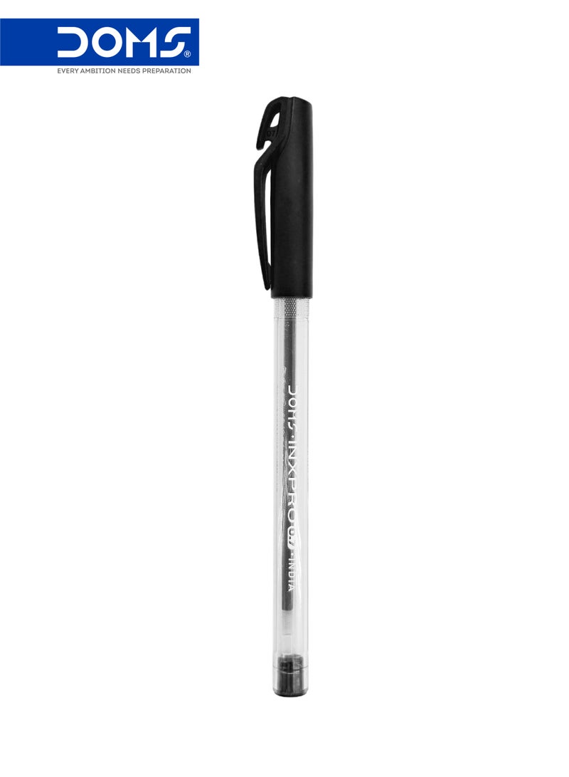 DOMS INXPRO Ball Point Pen 0.7 mm Needle Tip Black Ink Box Pack of 50 - Image 2